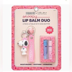 Celavi x Peanuts Snoopy Lip Balm Duo with a keychain ~NWT